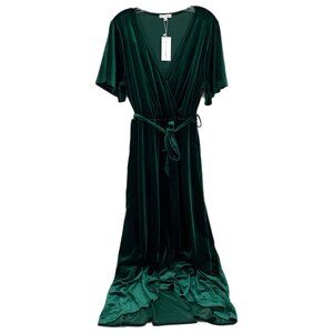 Baltic Born Green Velvet Wrap Dress | Size 1X